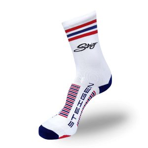 Steigen, Løpestrømper 3/4 – Classic vintage, Hvit/Rød/Blå, Sokker
