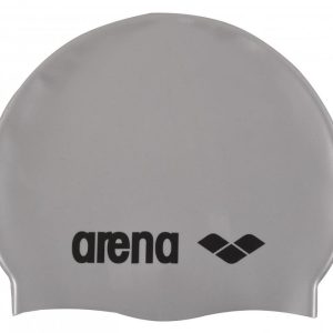 Arena, Classic Silicone Jr, Silver/Black, Badehette