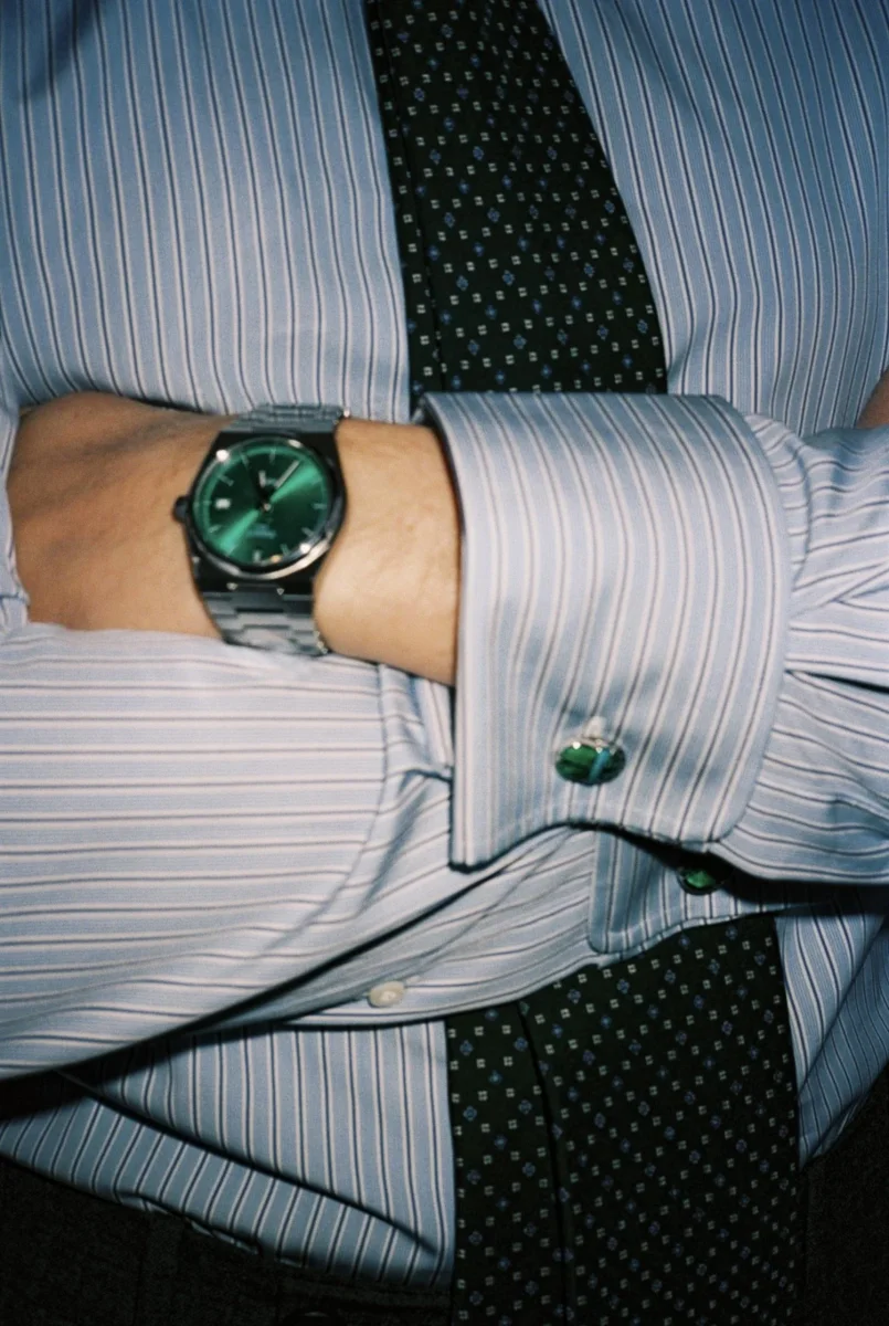 HG Blue Striped Kent Collar Shirt - Image 3